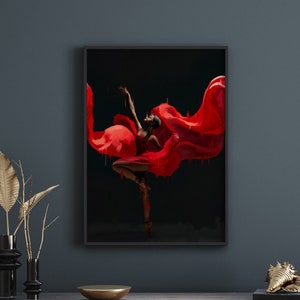 Black Ballerina art poster, Black woman, Black art, Woman Dancer, wall art, black girl print, print poster, [Frame Not Included]