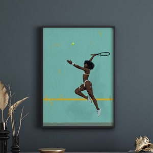 Black Art, Tennis player, print poster, Black woman, Physical Print, Wall Print, African American art, woman poster