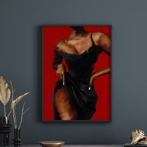 Black woman dress art | Physical print poster | Wall art | Black art | Home decor [Frame Not Included]