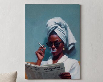 Black Woman Canvas Art: Fashion Print, Abstract Wall Decor