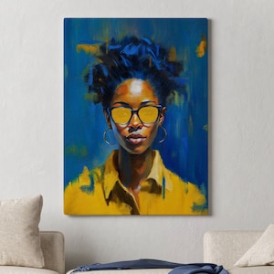 Black art, Black woman art, Wall art canvas , Black girl art, Woman poster, Black female art, Black woman portrait