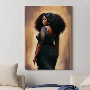 Black Woman Body Positive Art canvas, Canvas Print, Wall Art, Black Woman, Black owned Print, Wall Print, House decor