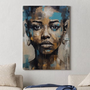 Black art, Black woman art, African American Art, Black Girl Art, Canvas wall art, Modern Wall Art, Fashion Woman Art, Abstract woman art