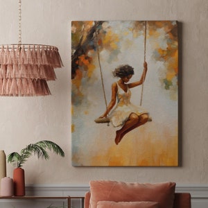 Black woman flowers wall art, African American art, flower woman canvas, Black art, Black girl print, Wall art painting