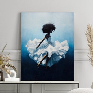 Black Woman Art, Black Ballerina art, Black Girl Wall Art, Fashion, art, canvas wall art, Black girl art, abstract art, Black artist