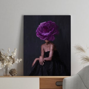 Black Woman head flowers, black woman art, black art, black art print, black woman poster, Modern Wall Art, Fashion wall Art