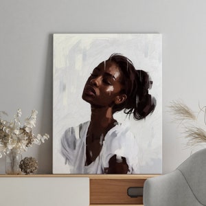 Black Woman Wall Art, African American Wall Art, African Woman Art, Canvas wall art, Black Girl Print, Fashion Print, Woman Illustration