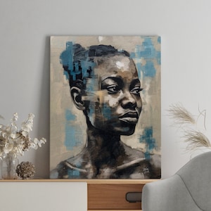 African American Art, Wall art, Black art, Black woman art, Black Girl Art, Canvas wall art, Modern Wall Art, Fashion Woman Art