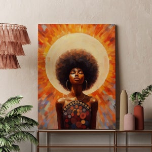 Black Woman Art, Black Woman Wall Art, Black Girl Wall Art, Wall art, boho art, Black girl art, abstract art, Black artist