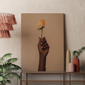 Arte de manos negras, impresión de arte abstracto, pintura al óleo, cartel de manos negras, impresión de pared de manos, manos boho, impresión de arte de pared, arte africano