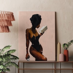 Black art, Feminist wall art, Black woman boho, Black Woman Art, Black girl art, Modern art, Afro American art