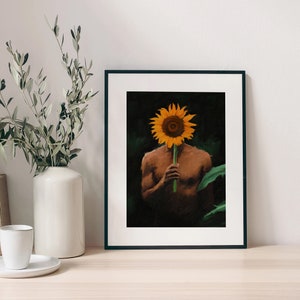 Black man with sunflowers poster Black art Black man Wall Art Wall hangings Male art Frame Not Included image 8