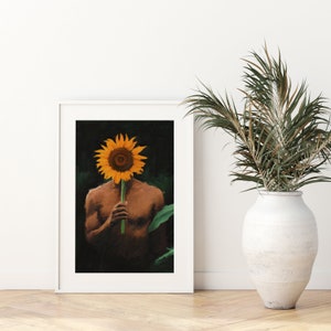 Black man with sunflowers poster Black art Black man Wall Art Wall hangings Male art Frame Not Included image 10