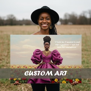 Custom Afrocentric Art: Personalized Black Art Canvas or Poster