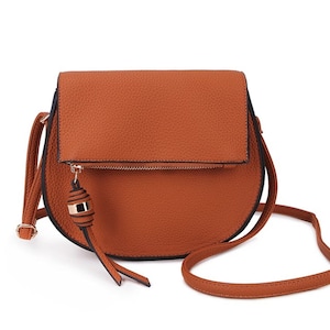 Leather flap crossbody bag