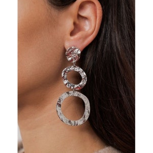 Gold and silver hoops earrings