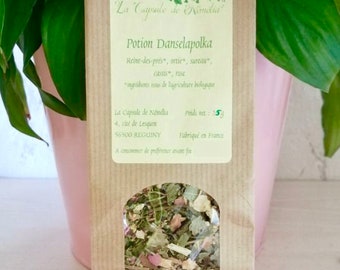 Herbal tea "Polka Dance Potion" 25 g - Herbal tea meadowsweet, nettle, blackcurrant, elderflowers, rose