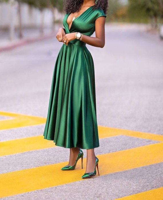 womens emerald green dress