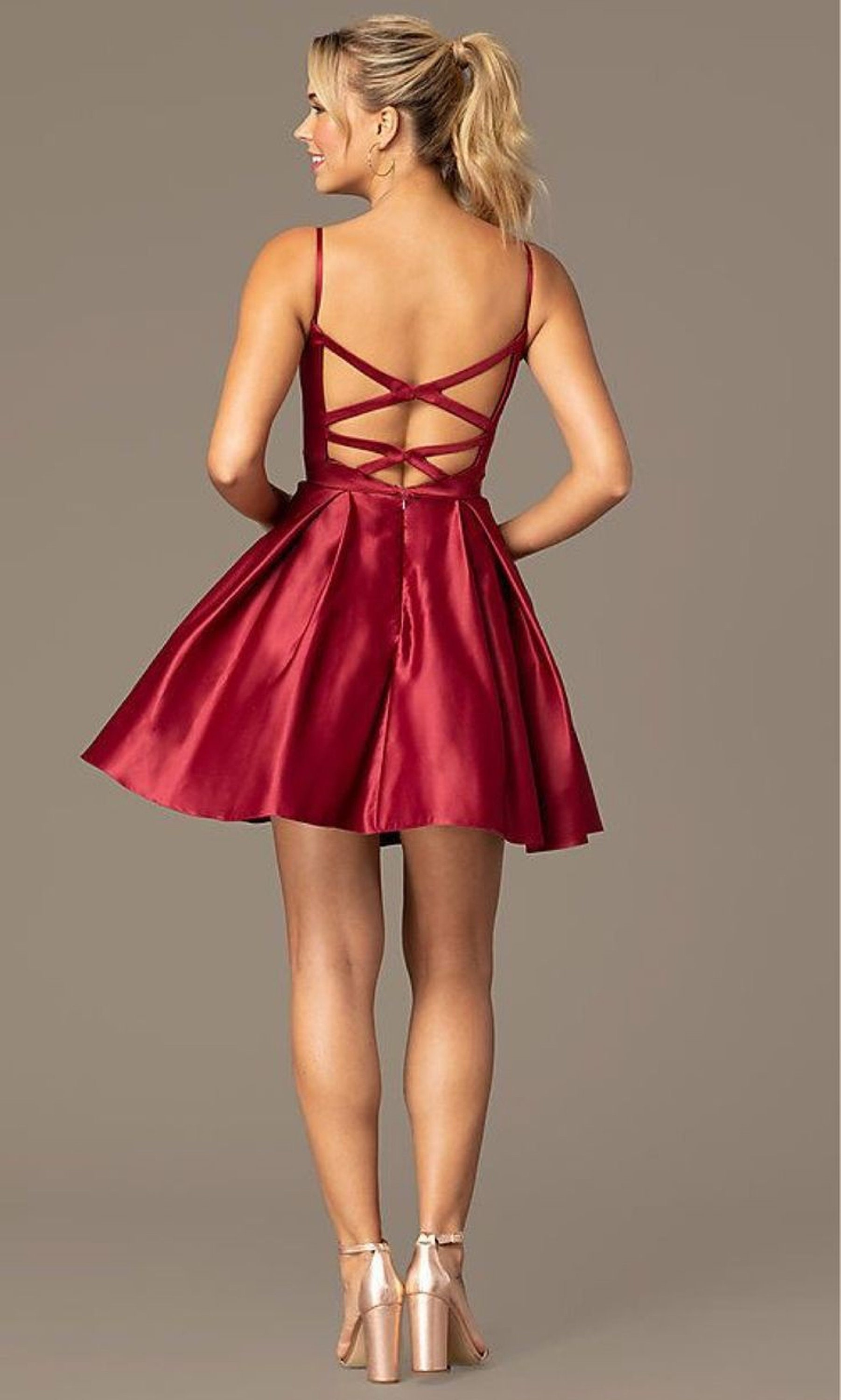 Elegante vestido corto rojo cereza cereza vestido corto - Etsy España Elegante vestido corto rojo cereza cereza vestido corto - Etsy España