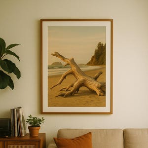 Driftwood Art Digital Download - Coastal Rustic Wall Art Printable for Beach Decor & Nature-Inspired Spaces