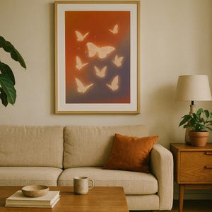 Butterfly Digital Art Print | Printable Wall Art Download | Instant Download | Botanical Butterfly Illustration