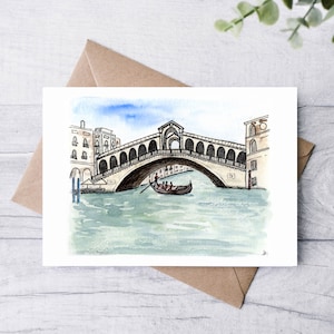 Travel Postcard | Travel Painting | Birthday Gift, Birthday Card | Special Gift | Travel Invitation | Venezia, Venice, Venedig