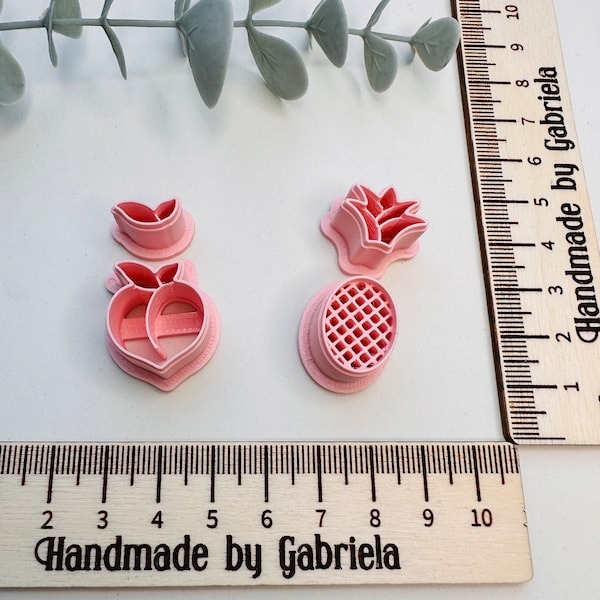 Cortadores de arcilla polimérica Peach & Pineapple, accesorios de arcilla polimérica, cortadores de arcilla