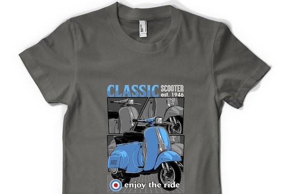 Vintage-Inspired Scooter T-Shirt Unisex Retro Bike Motorcycle Design  Personalised Tee Free UK Shipping