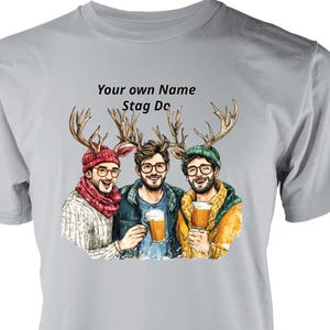 Personalised Stag Night T-Shirt: Funny Antlers Design, Birthday Gift