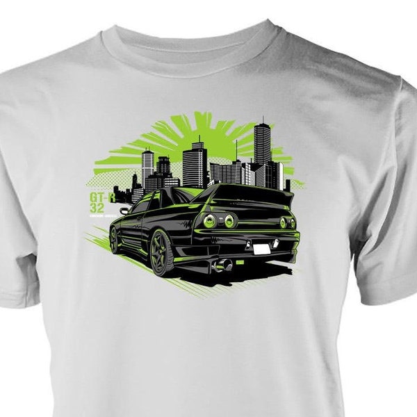 Free Personalisation Japanese Godzilla GTR R32 Custom Car Classic Racing Birthday Gift Adult And Kids Unisex T Shirt UK Sizes