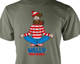 Free Personalisation Wheres Wally Finds Himself Book Funny Find Red And White Striped Blue Beard Birthday Gift Unisex Adult And Kids T Shirt