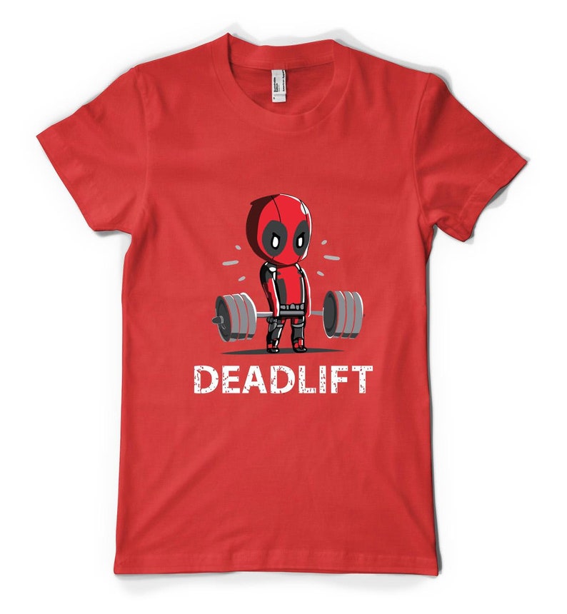 Free Personalisation Deadpool Gym Deadlift Cotton T-shirt Adult Kids ...