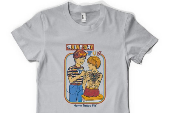 Free Personalisation Rainy Day Fun Home Tattoo Kit Cotton T-Shirt Adult Kids Unisex