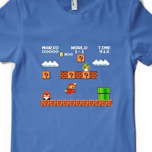 Free Personalisation Super Mario World Time Bros Plumber Platform Goomba Pipe Video Game Gaming Birthday Gift Unisex Adult And Kids T Shirt