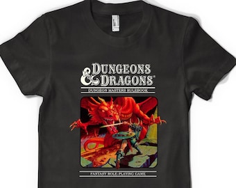 Free Personalisation Dungeons and Dragons Rulebook Cotton T-Shirt Adult Kids Unisex
