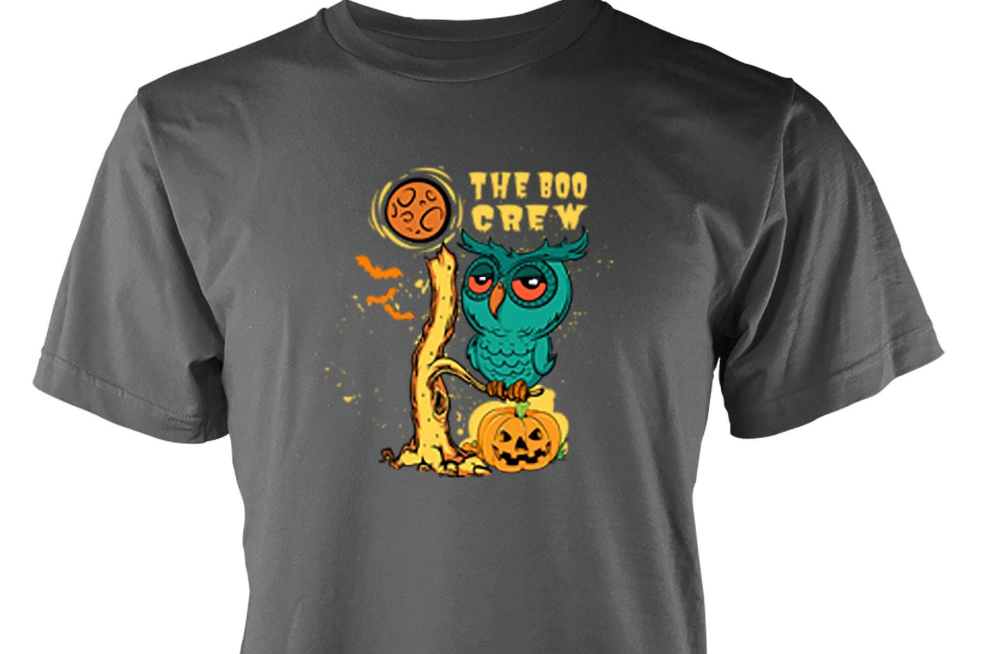 Free Personalisation Boo Crew Owl Halloween T-Shirt Spooky Birthday Gift