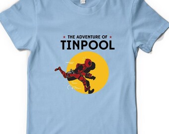Free Personalisation Deadpool Tintin Mashup Cotton T-Shirt Adult Kids Unisex