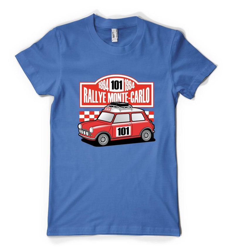 Free Personalisation Rally Monte Carlo Mini Race Car Cotton T-shirt ...
