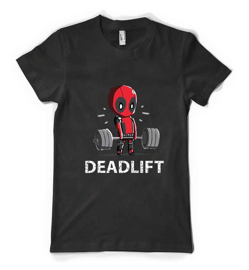 Free Personalisation Deadpool Gym Deadlift Cotton T-shirt Adult Kids ...