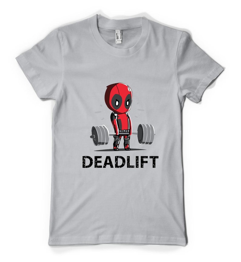 Free Personalisation Deadpool Gym Deadlift Cotton T-shirt Adult Kids ...