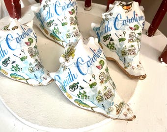 South Carolina Decoupage Whelk Shell: Coastal Home Decor, Ocean Art
