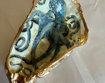Octopus Oyster Shell Trinket Dish