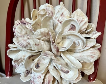 9” Pink Tipped Oyster Shell Ball - Coastal Decor (9 inch)