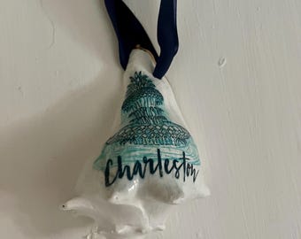 Charleston Pineapple Whelk Ornament