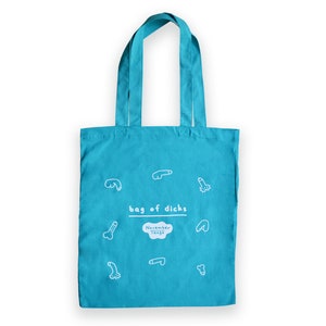 BAG OF DICKS Natural Cotton Screen Printed Tote Bag