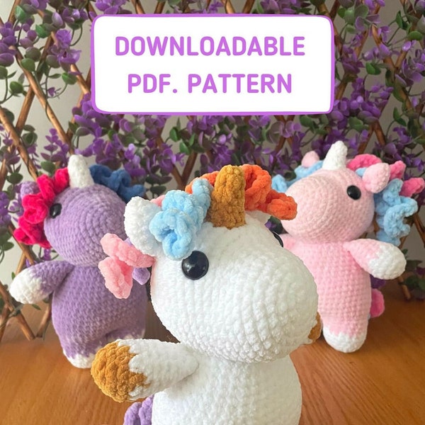 Little Unicorn Buddy Crochet Pattern (downloadable PDF)