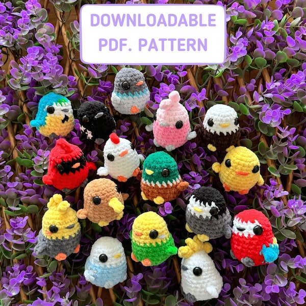 No sew 16 in 1 - Itty Bitty Birdies Crochet Pattern (downloadable PDF)