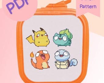 Domme Pokémon kruissteekpatroon PDF Grappige glimlach