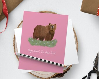 Bear Mother’s Day Card//Bear Card, Mama Bear Card, Mum Card, Mummy, Mothering Sunday Card, Mom Card, Greeting Card, Kid’s Card, Mother’s Day