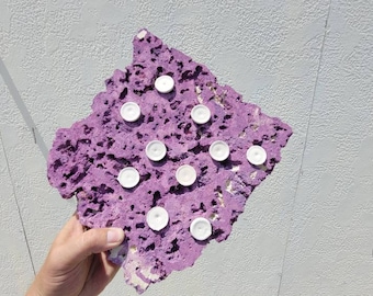 ARK Frag Purple Shelf Rock- 10 Frag Holes- 6"× 9"- 1" Thick